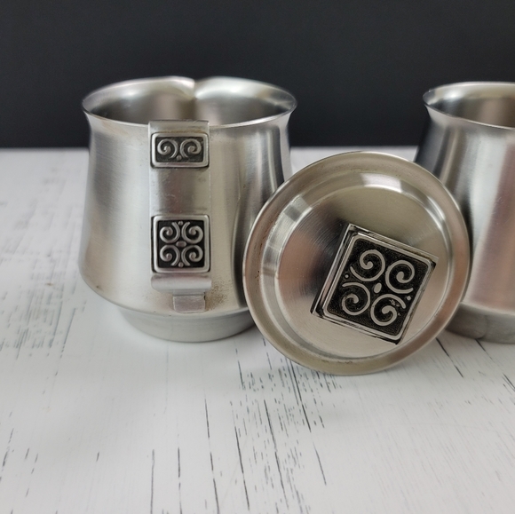 Vtg Sugar And Creamer Stainless Steel Set - Picture 8 of 16